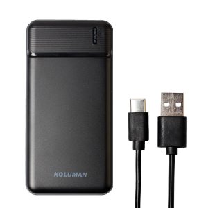 پاوربانک کلومن مدل KP-017 ظرفیت 20000 میلی آمپر ساعت به همراه کابل MICROUSB / USB-C/ لایتنینگ مشکی گارانتی 12 ماهه تکنوپاز